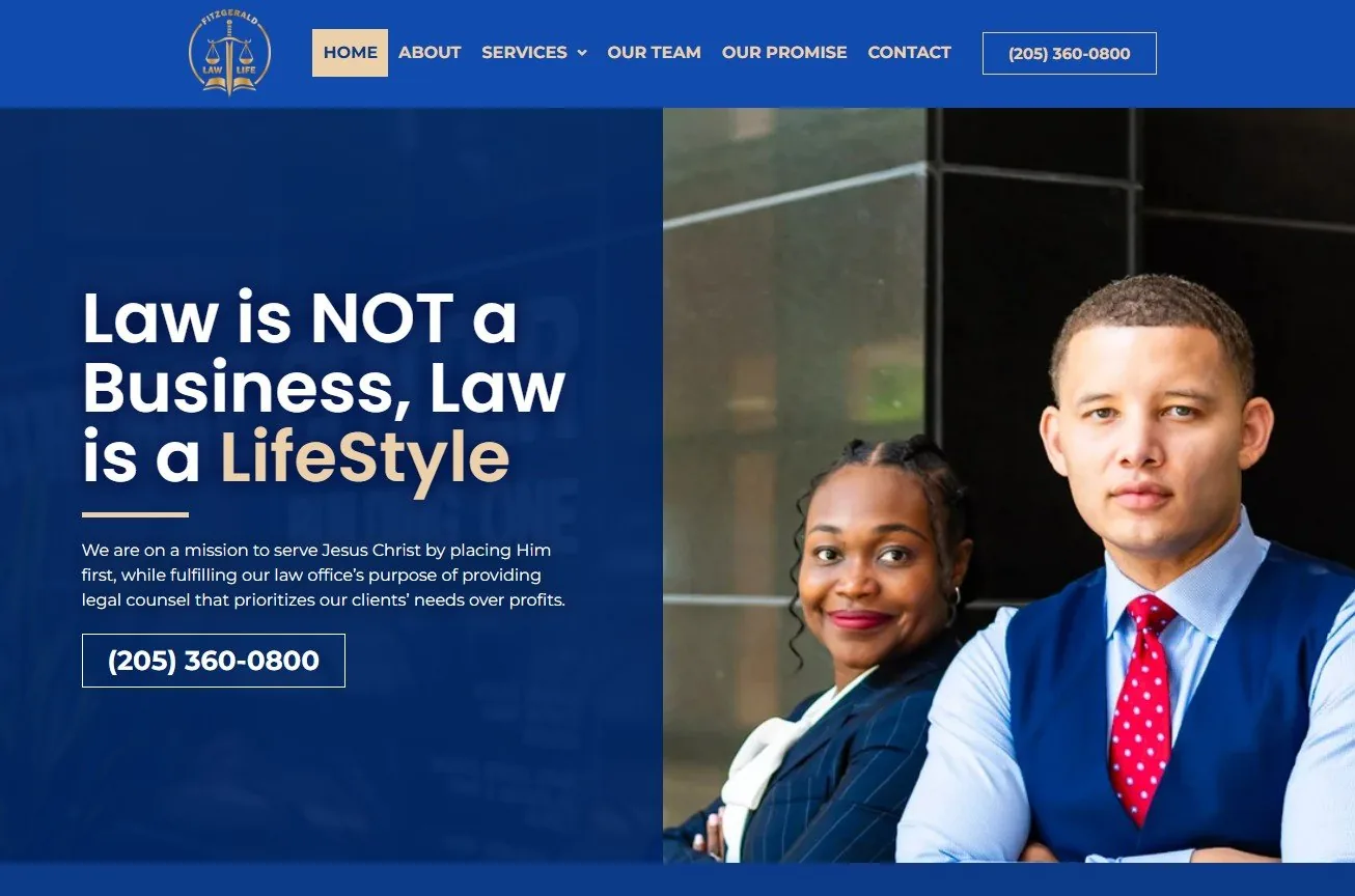 The Law Office of Truman Fitzgerald website, built by Vestavia Web Design