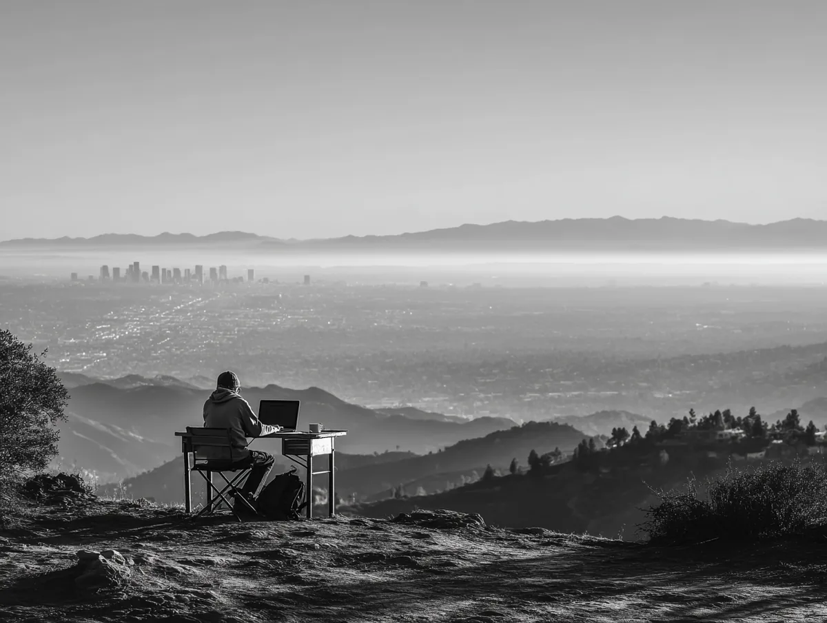 A web designer looking out over Birmingham, Alabama